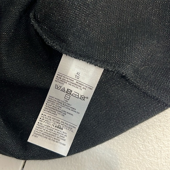 Banana Republic Factory Black Shimmer Cutout Back Top NWT Sz XL - Picture 8 of 10